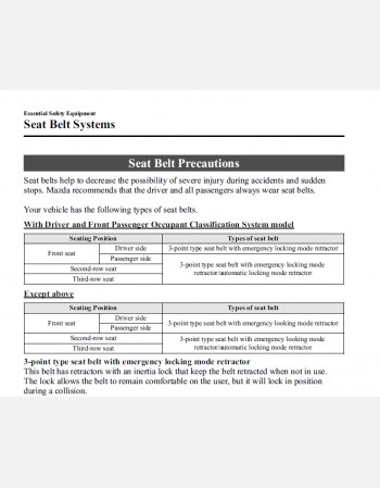 mazda premacy 2015 owners manual